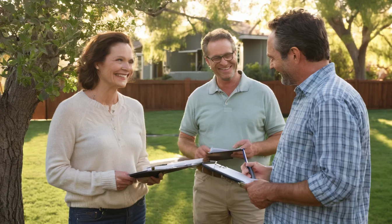 Local provider reviewing a tree plan with a homeowner in the Santa Ana area